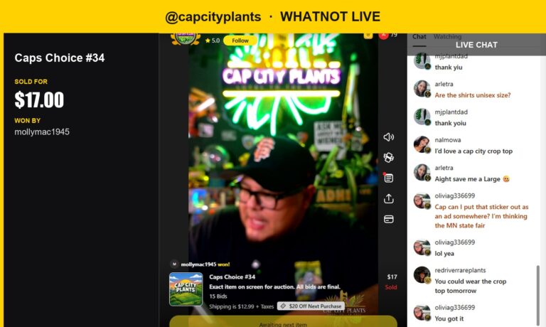 Live Whatnot Auction: Caps Choice #34 Finds a New Home