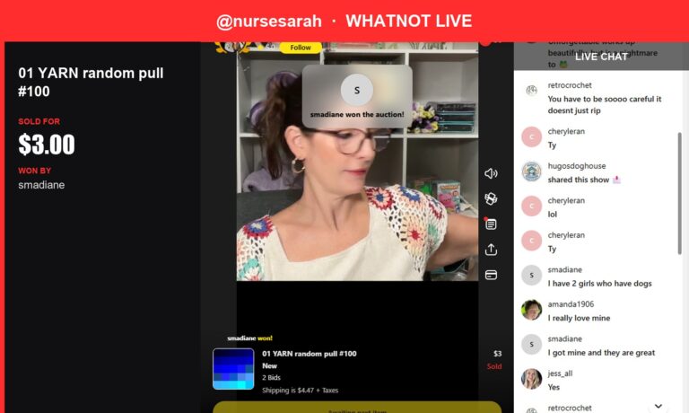 Yarn Bundle Sells for $3 on Whatnot Live Show