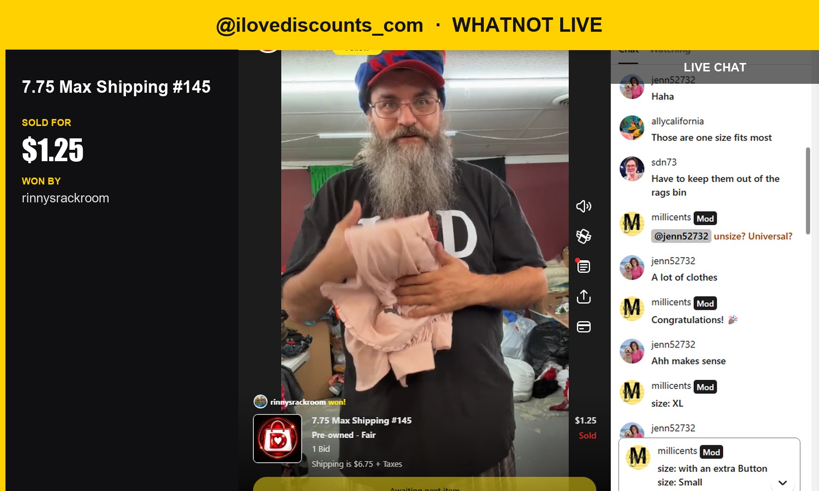 Adriana Papel Pants Sell for $1.25 in Whatnot Live Auction