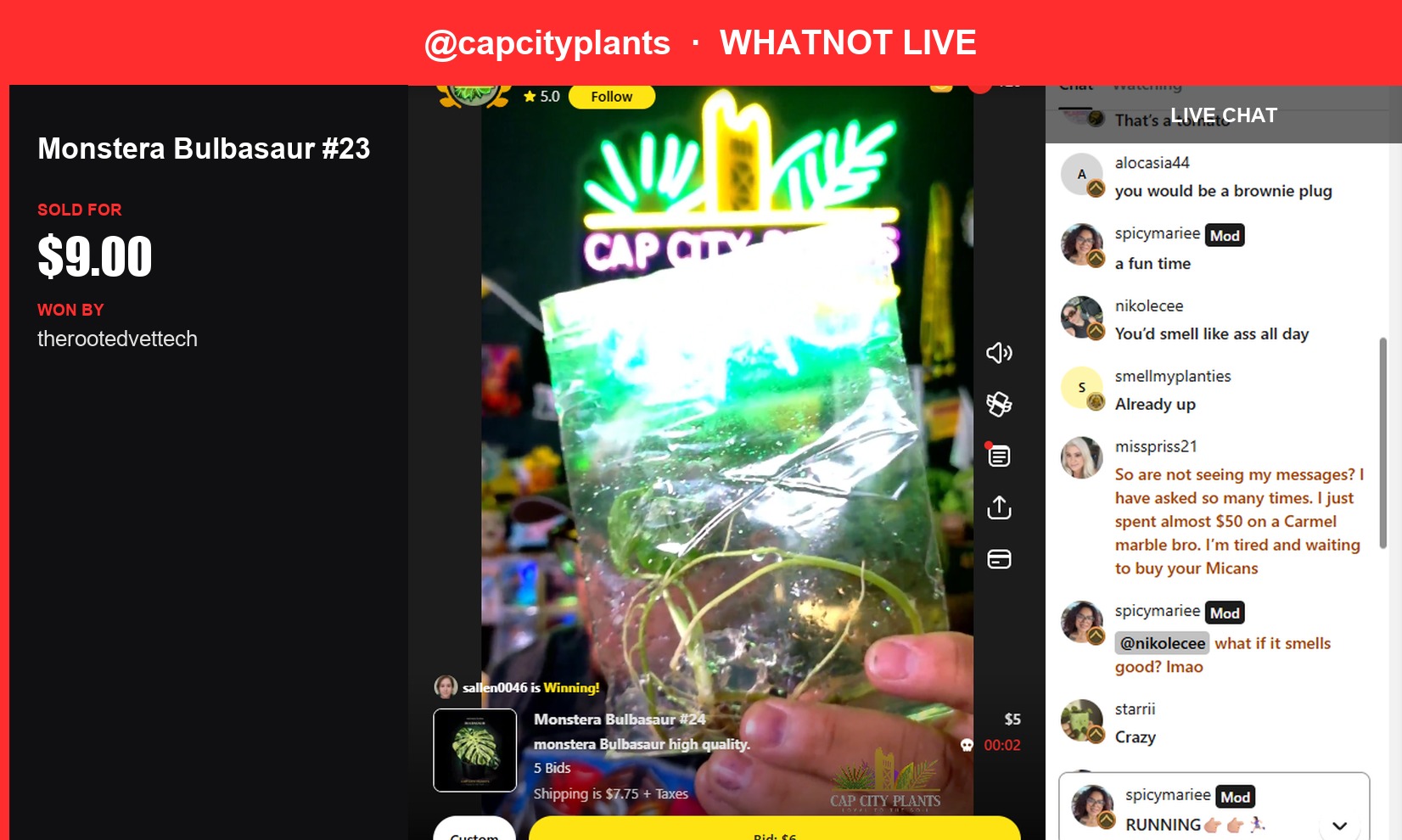 Rare Monstera Bulbasaur Sells for $9 on Live Whatnot Show