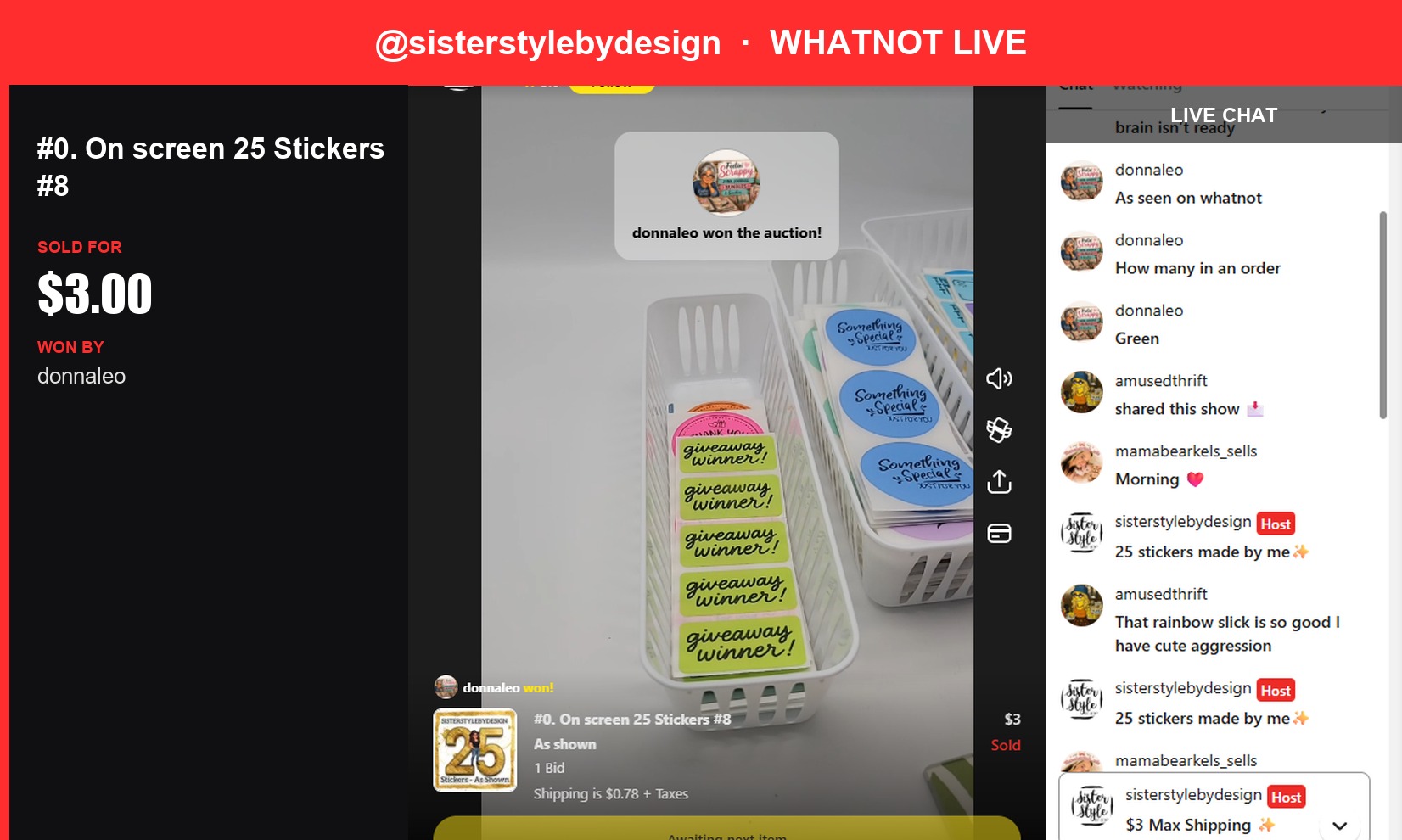 Floral Fun on Whatnot: Single Sticker Sells for $3