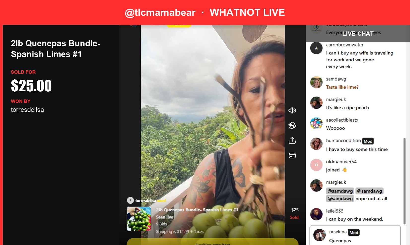 Quenepas Bundle Sells for $25 in Whatnot Show