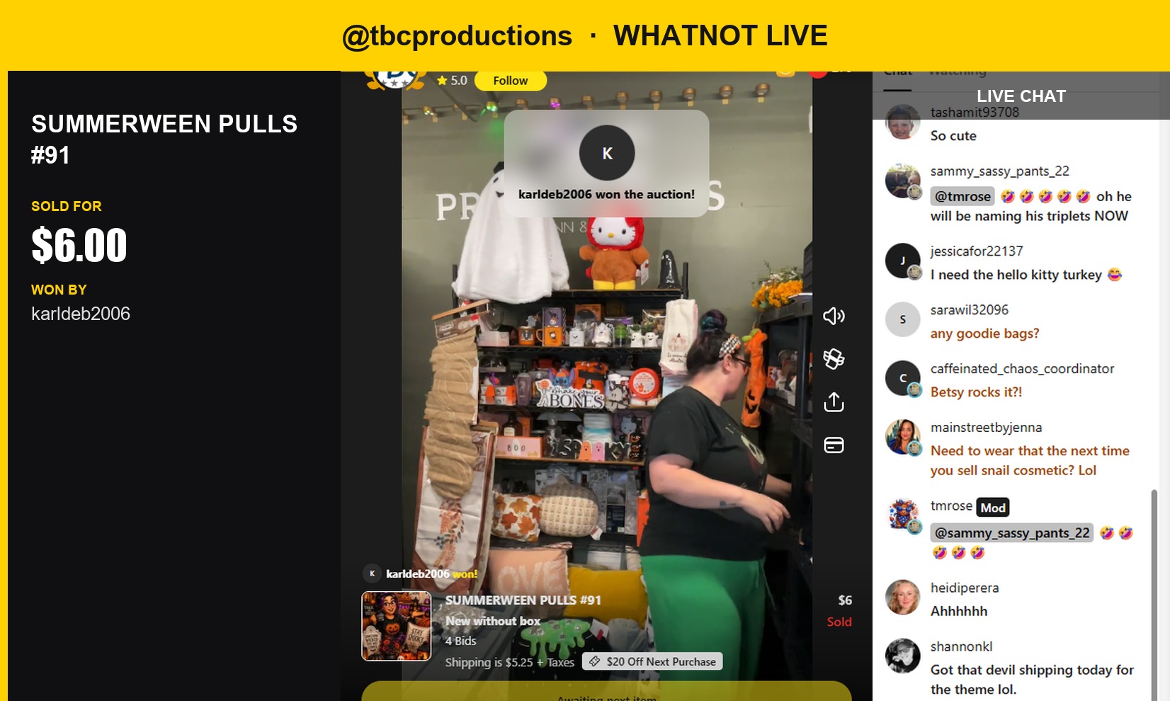 Holiday Decor Shines at Whatnot Live: Summerween Pulls Sell Quickly