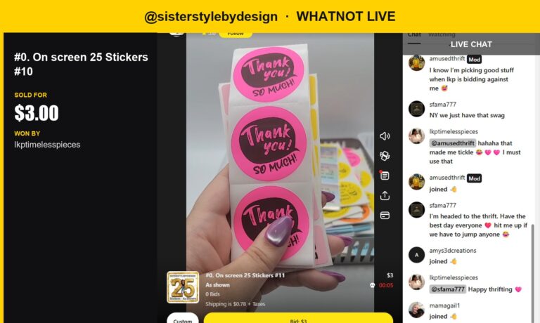 25 Hot Pink Stickers Sold for $3