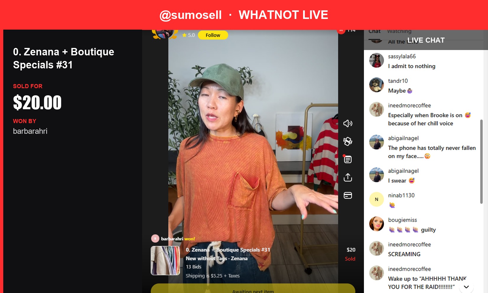 Zenana Loungewear Sells Fast in Whatnot Live Show