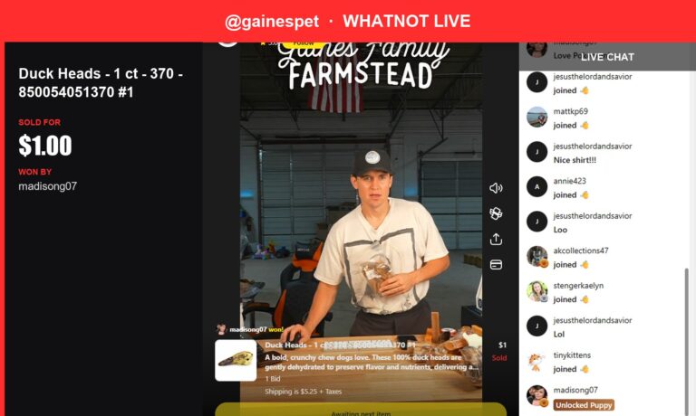 A $1 Deal in the Whatnot Live Show