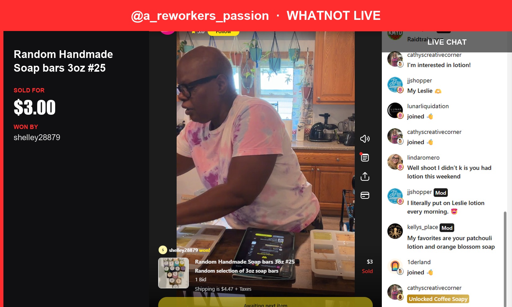 Last-Minute Soap Sells Out at Whatnot Live: A Rewoker's Passion Scores a Quick Win