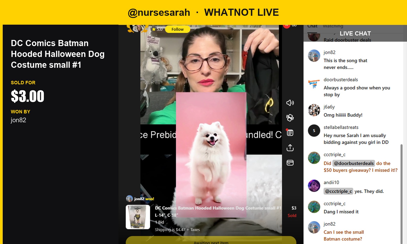 Nursesarah's Whatnot Auction Results
