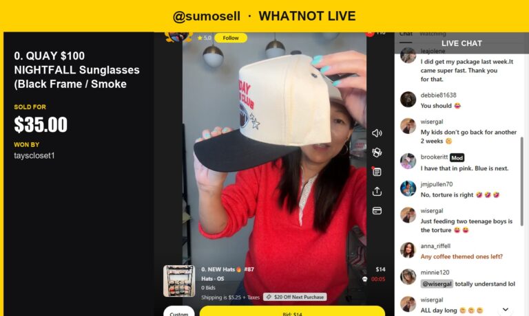 QUAY Sunglasses Make a Splash in Whatnot Live Show