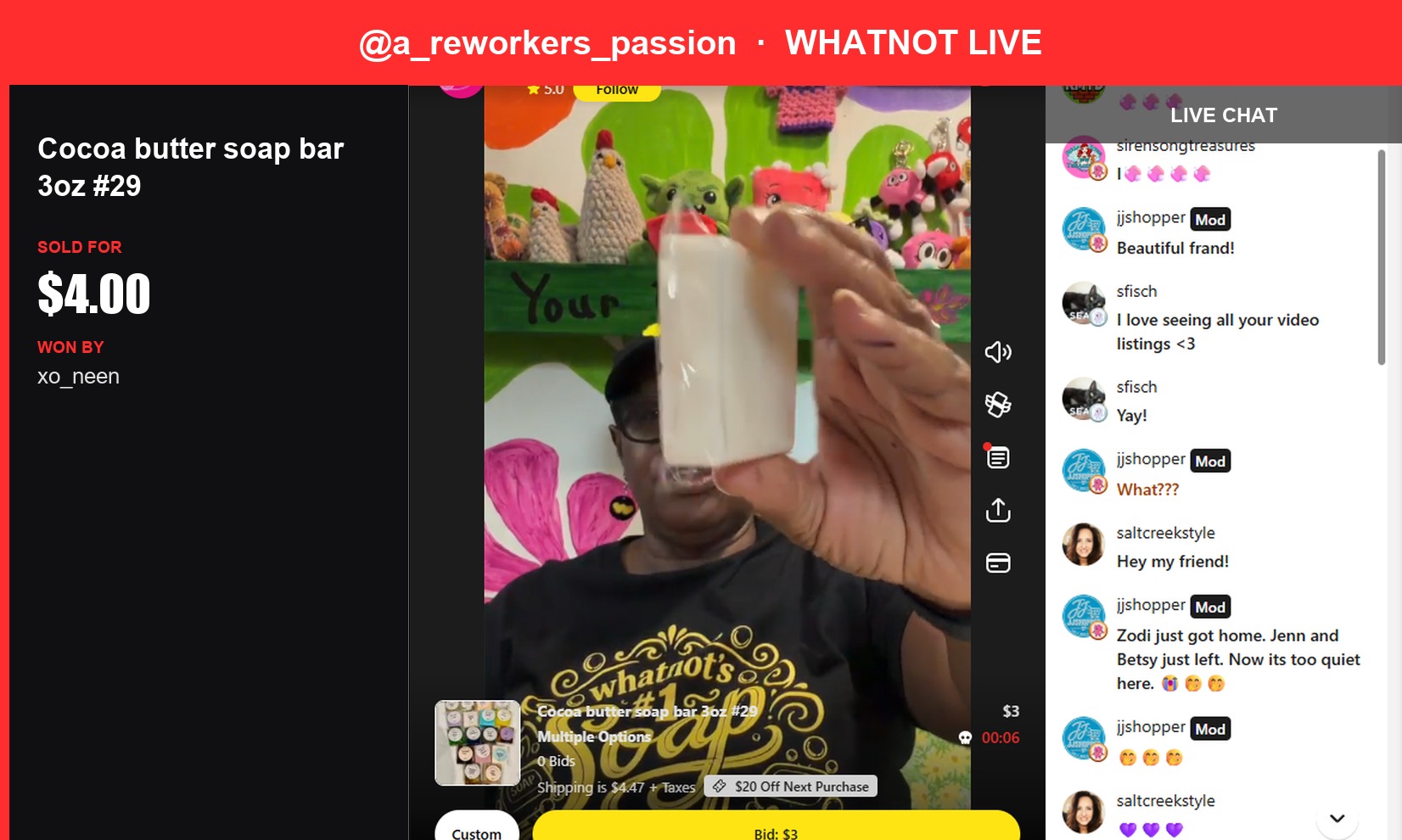 Smooth Sells: xo_neen Wins Cocoa Butter Soap Bar for $4