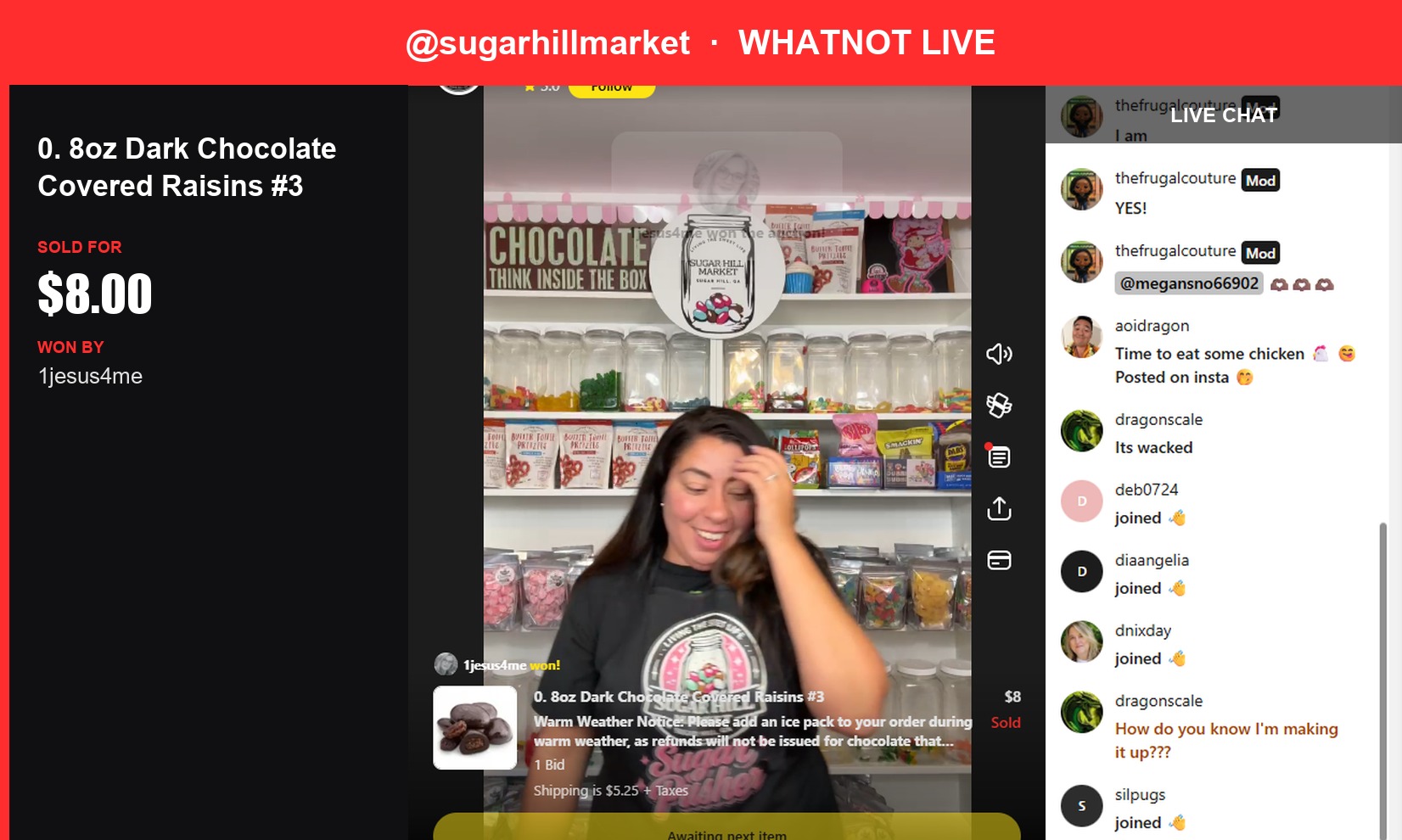 What's Sweet: Sugar Hill Market's Dark Chocolate Covered Raisins Sell for $8