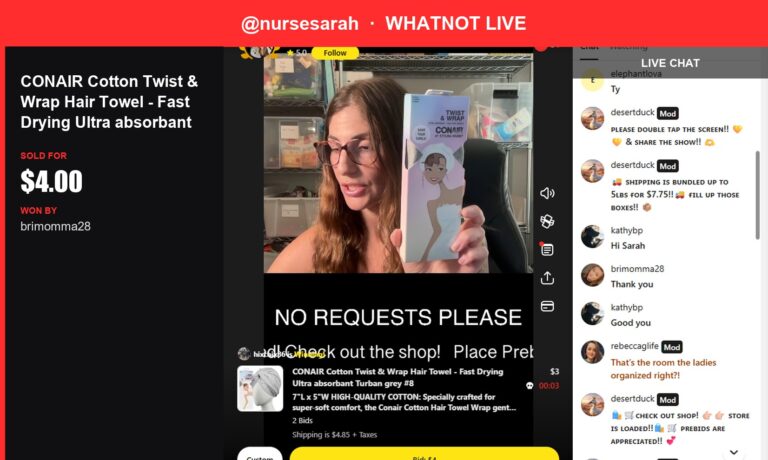 Hair Towel Finds New Home on Whatnot