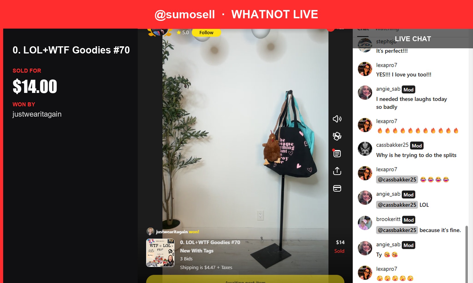 Tee- Total: SumoSell's LOL+WTF Goodies Sells for $14