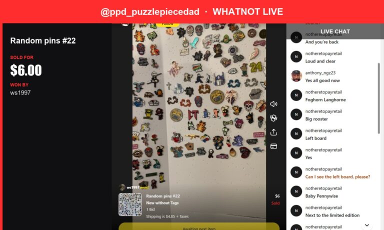 Whatnot Winner Pick: Two Pins for a Fiver