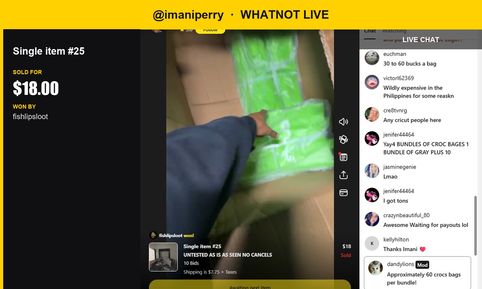 "Lucky Find: Fishlipsloot Wins Ouija Board in Whatnot Live Auction"