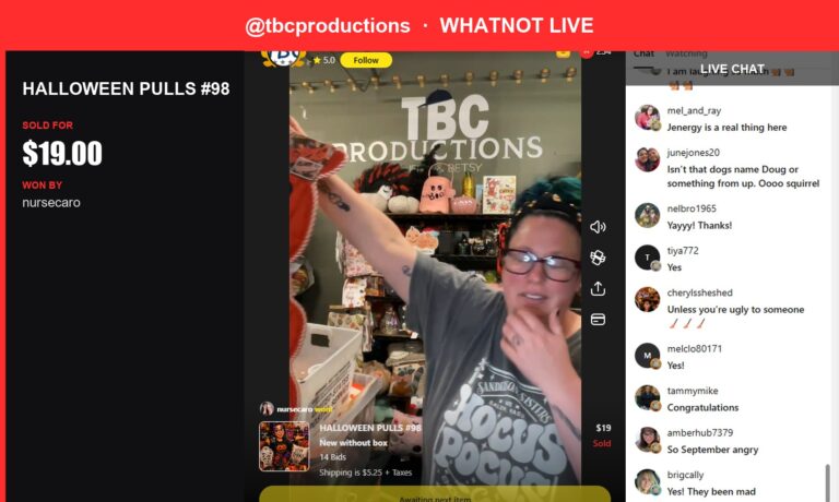Whatnot Live Sale: Creepy Crawlers and Job Success