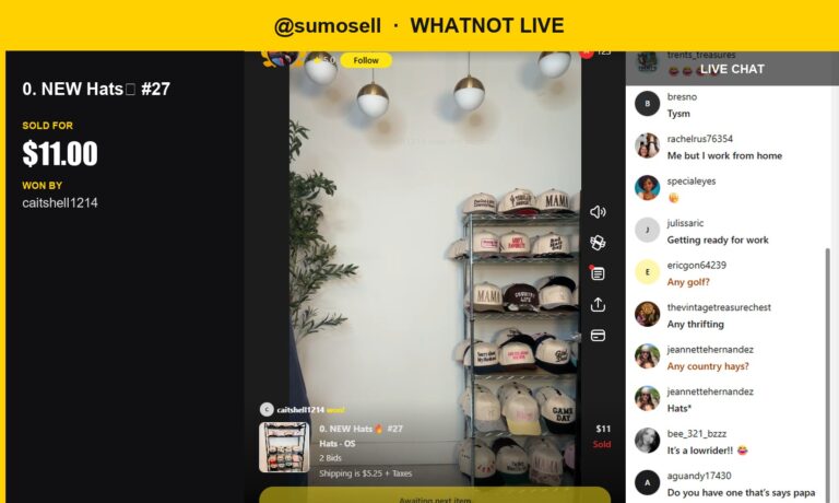 Campbell Color Snap Back Hat Sells for $11 in Whatnot Live Auction