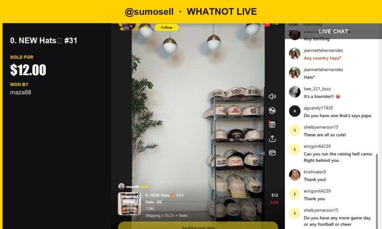 Head-Winning Hat Sells in Whatnot Live Auction