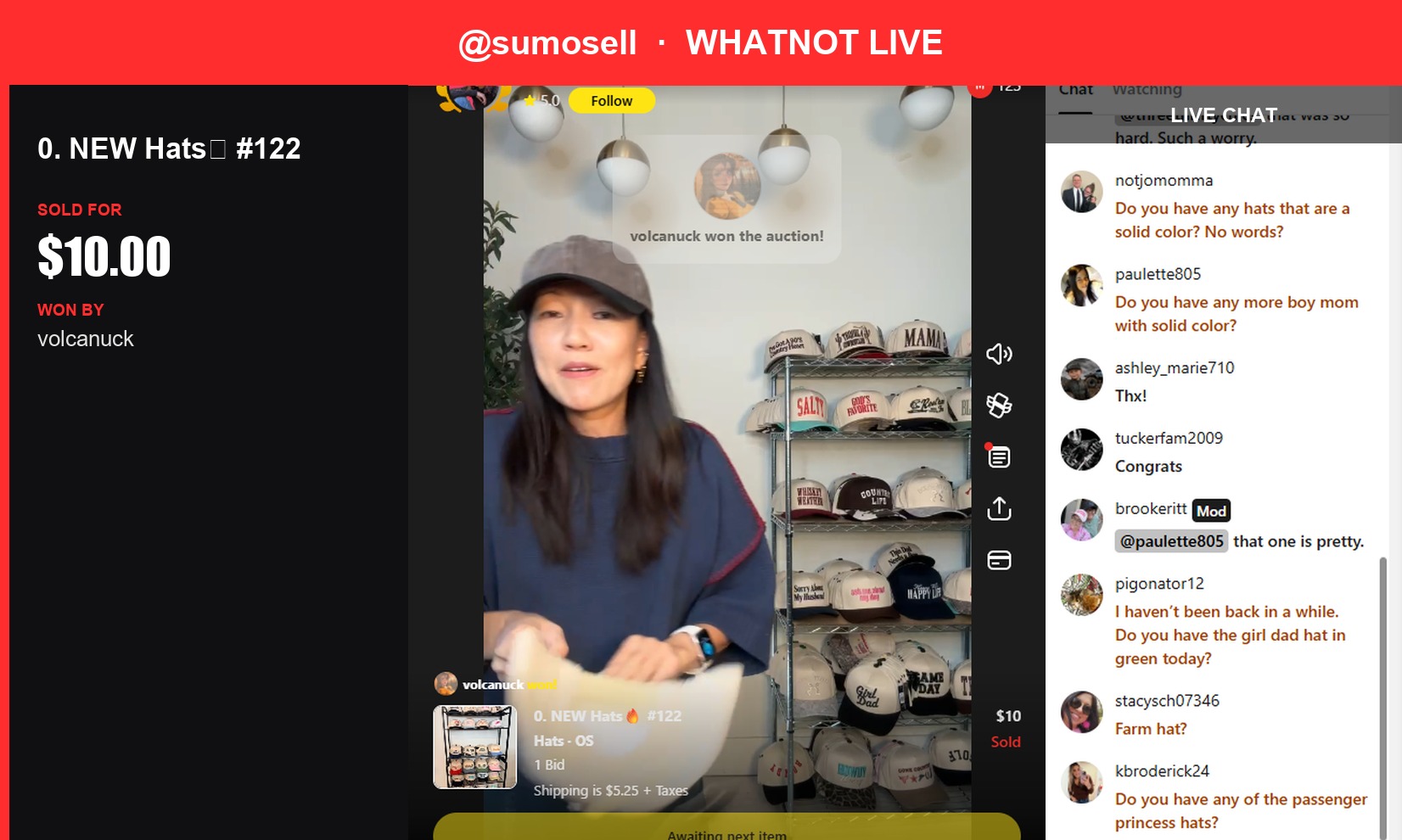Hat It Off: A Snap Back Selling for $10 on Whatnot
