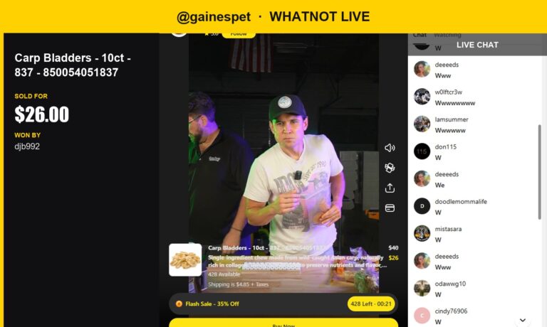 Whatnot Wins: Carp Bladders Sell for $26 on Gainespet's Live Show
