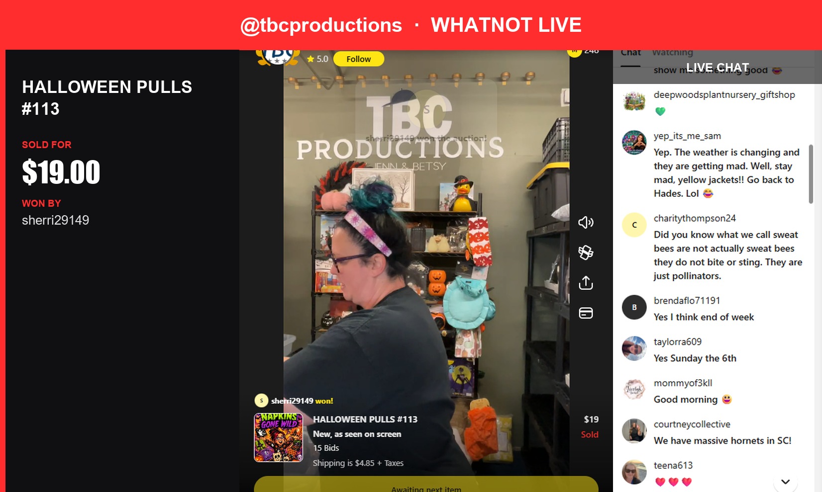 Halloween Pulls Item Sells for $19 in Whatnot Live Auction