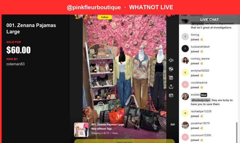 Zenana Pajamas Sold for 60.00 USD in Pinkfleurboutique Live Show