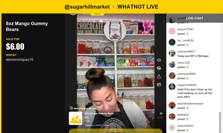 Gummy Bears Sold at Sugarhillmarket's Whatnot Live Show
