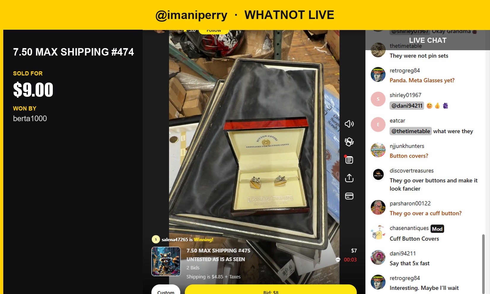 Button Cufflink Frenzy on Whatnot!