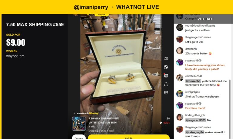 Vintage Metal Cufflinks Sell for $9 in Whatnot Auction