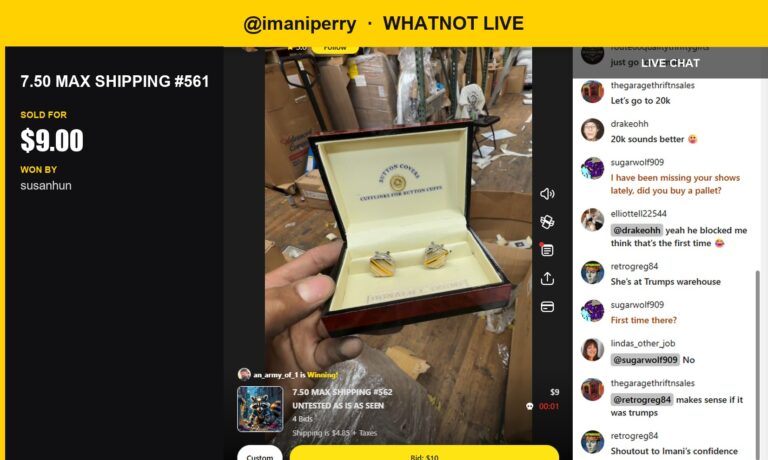 Unique Cufflinks Sold on Whatnot Live Show