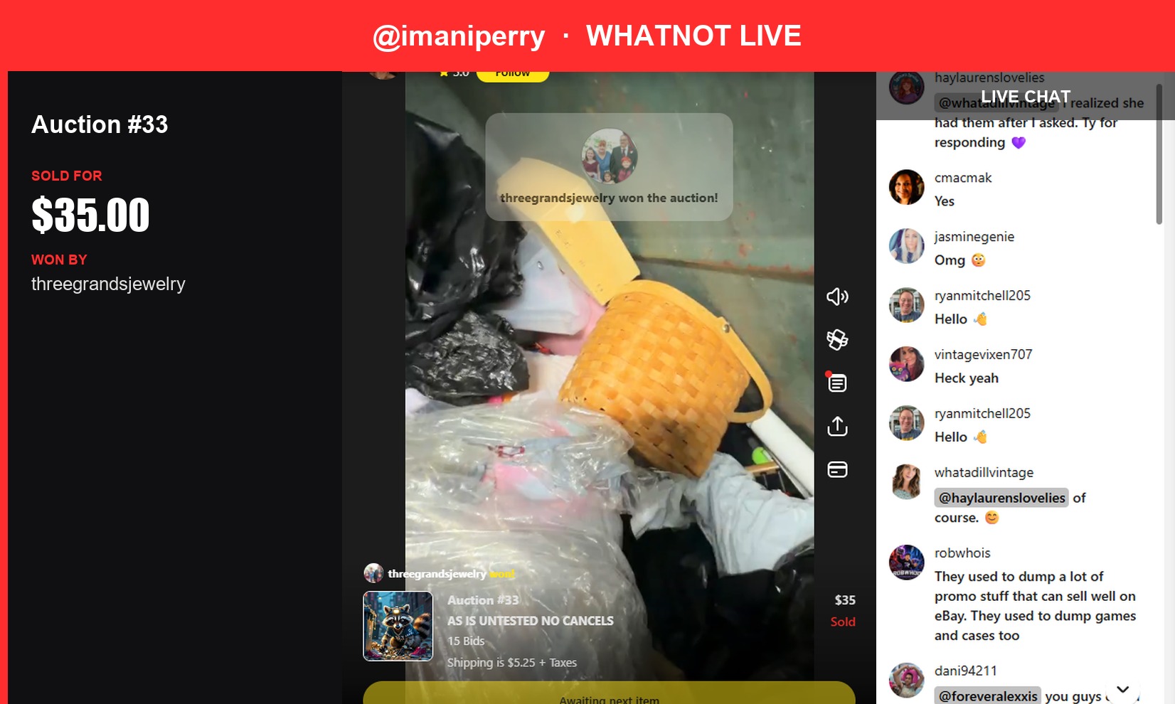 Vintage Chinese Vase Sells in Imaniperry's Live Show