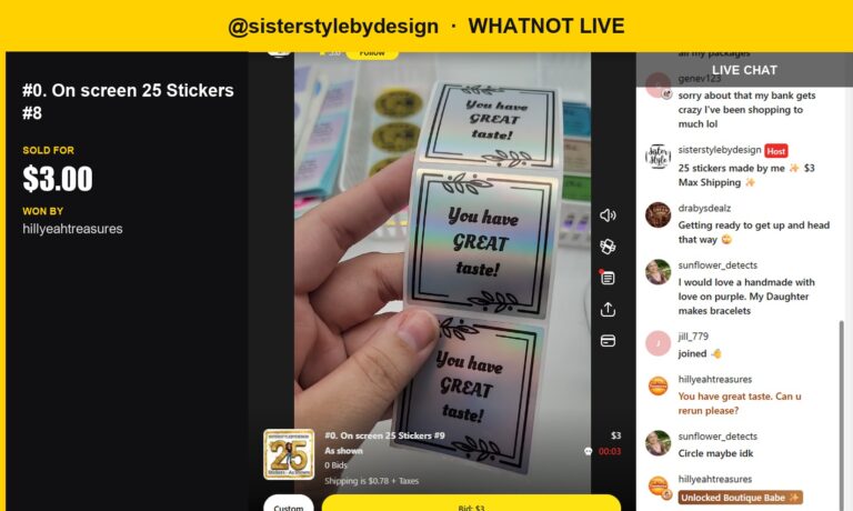 Purple Prize Stickers Sell Out in Whatnot Auction!