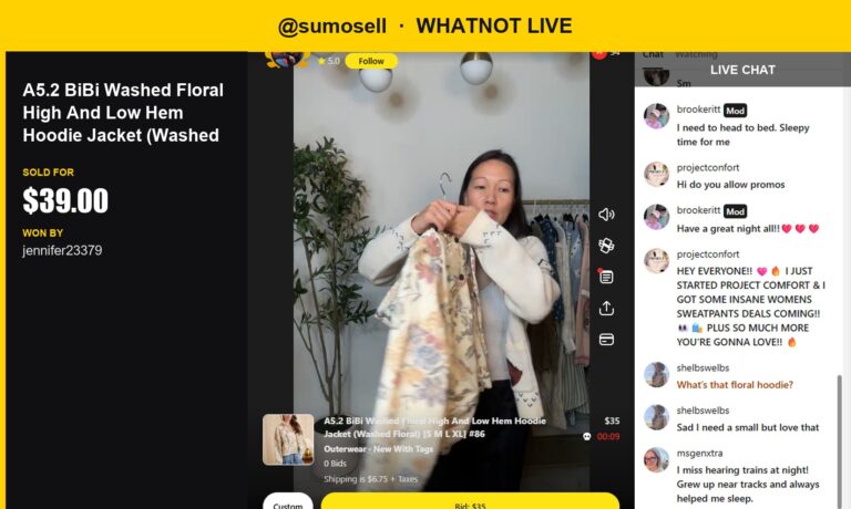 SumoSell's Floral Hoodie Gets a Comforting Price on Whatnot