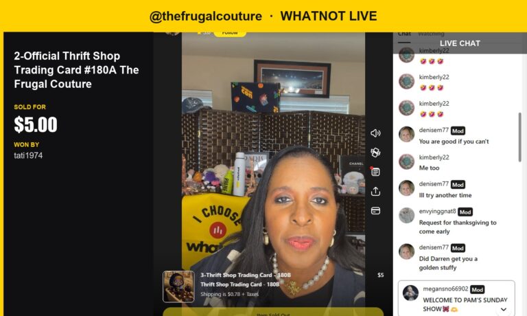 The Frugal Couture's Art Card Sells for $5 on Whatnot