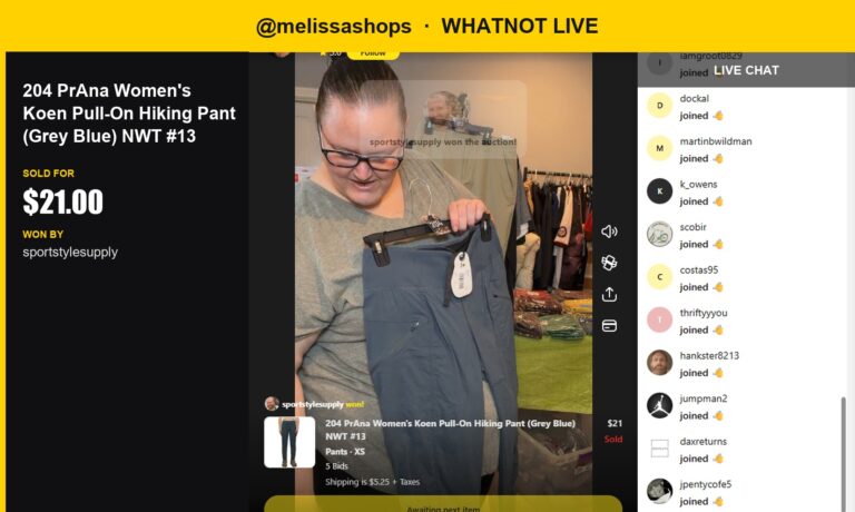 PrAna Hiking Pants Sell for $21 in Whatnot Auction