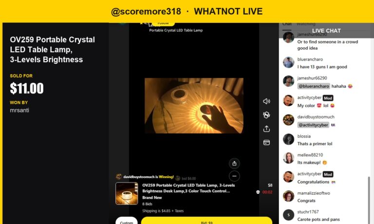 Tiny Table Lamp Scores Big During Scoremore318's Whatnot Show