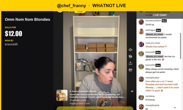 Oreo Chip Blondie Sold During Whatnot Live Auction