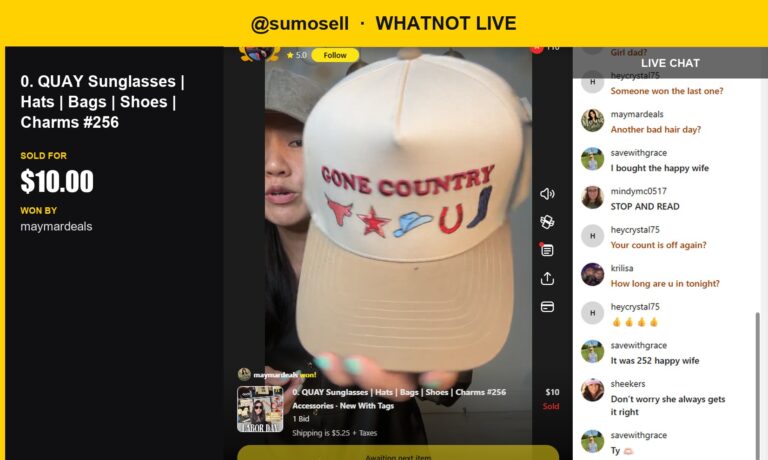 Quay Sunglasses Sell Out at SumoSell's Whatnot Show