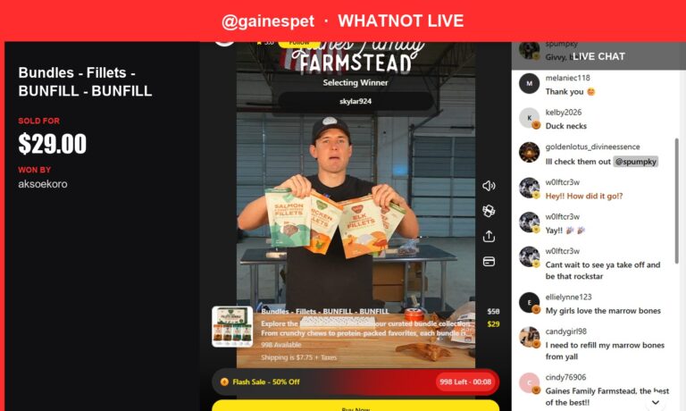 Wild Caught Meat Bundle Sale on Whatnot Live featuring gainespet