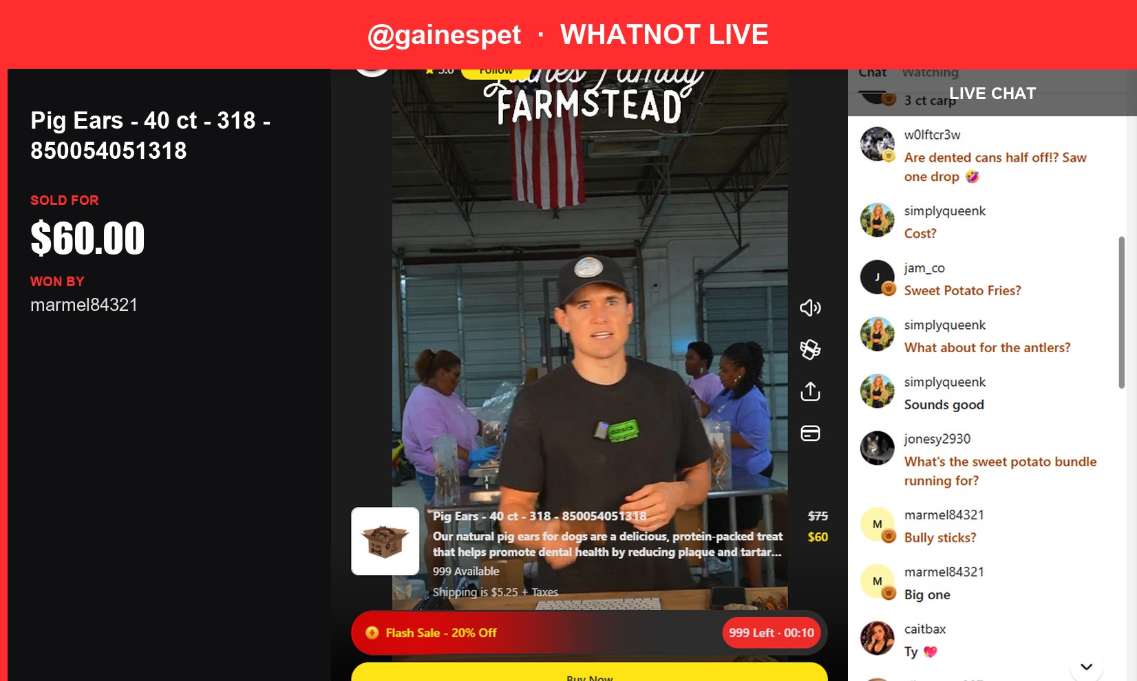 Pig Ear Bundle Brings Big Sales During Gainespet Whatnot Show