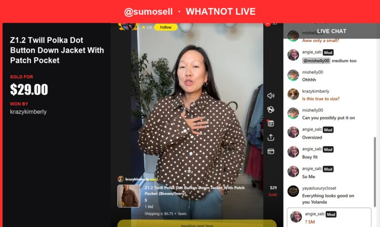 Twill Polka Dot Button Down Jacket Sells for $29