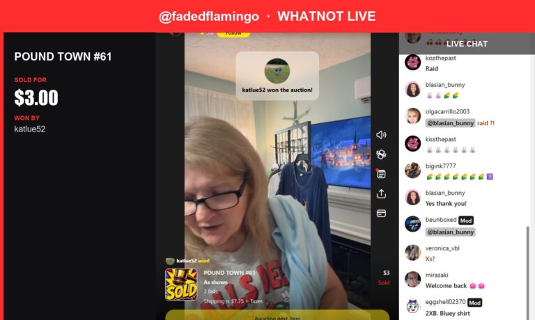 "Pound Town" Item Sells for $3 on Whatnot Live Show