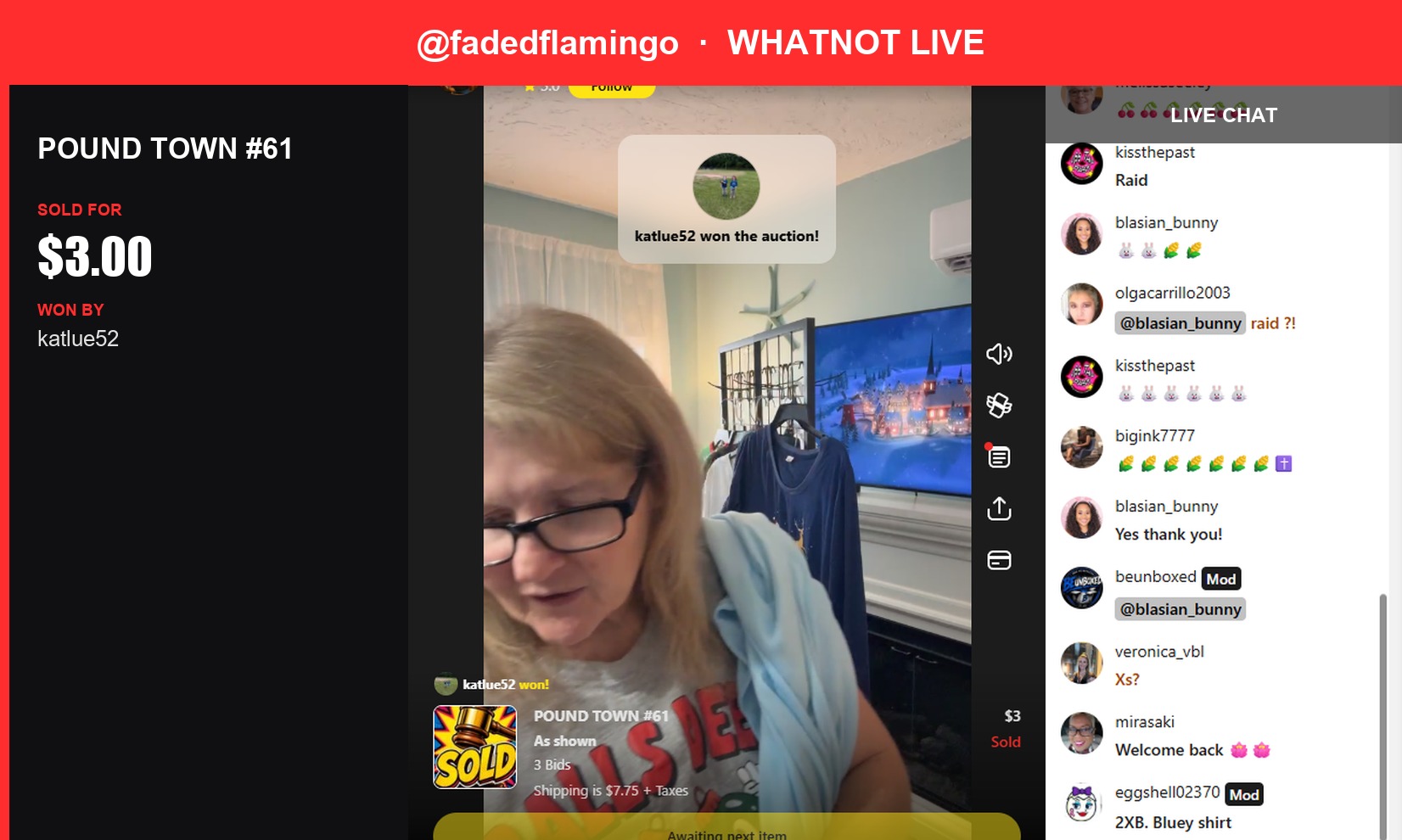 "Pound Town" Item Sells for $3 on Whatnot Live Show