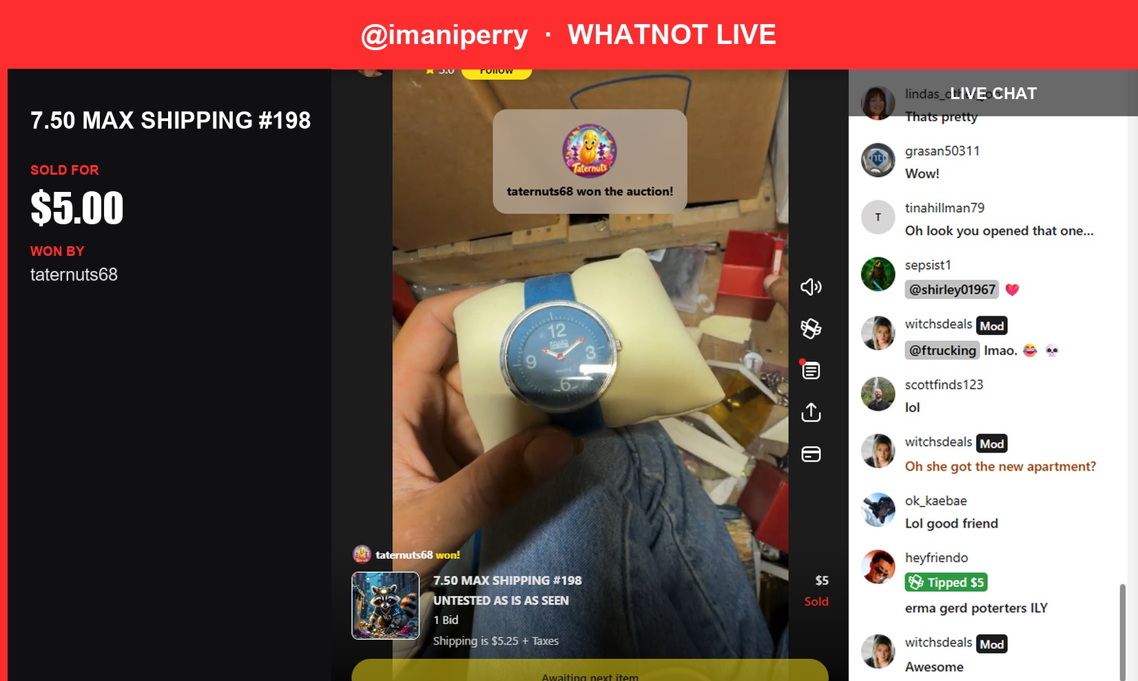 Whatnot Live Show Stunner: Pulsar Mystery Item Sold for $5