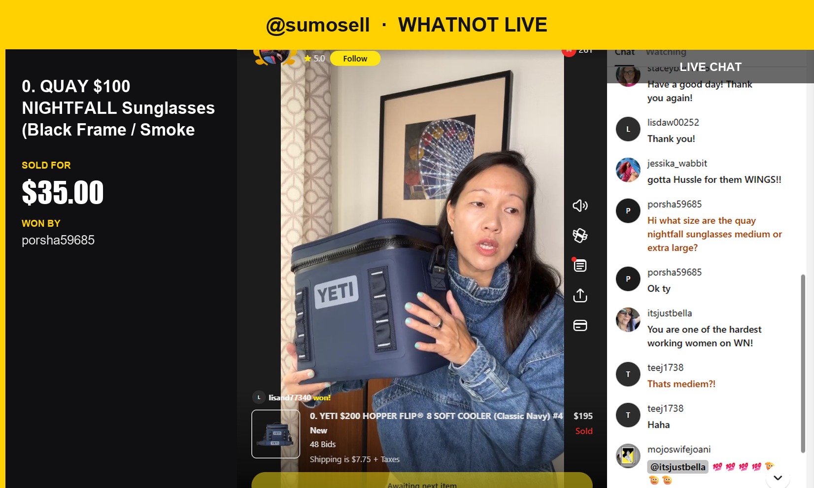 Sunglasses Shine Bright on Whatnot Live!