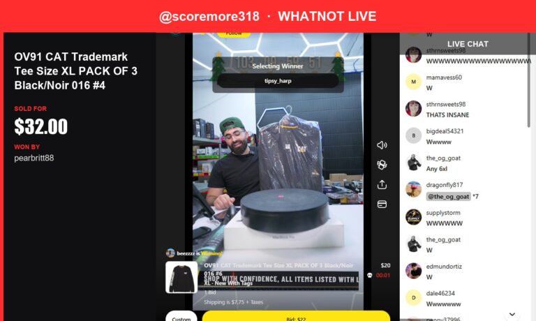 T-Shirt Treasure in Whatnot's Everyday Electronics Event