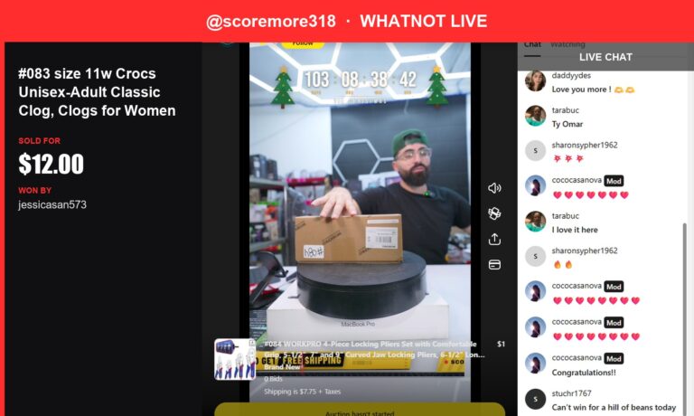 White Size 11 Crocs Sold During Live Stream