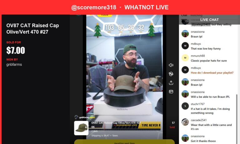 Holiday Hat Fever: Scoremore318's OV87 CAT Raised Cap Sells for $7