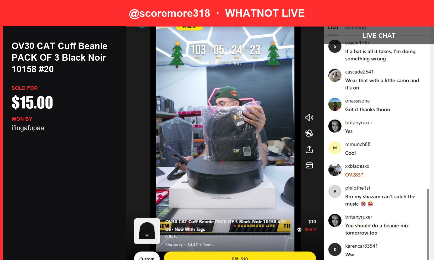Whatnot Daily Deals: Scoremore318 Scores Big