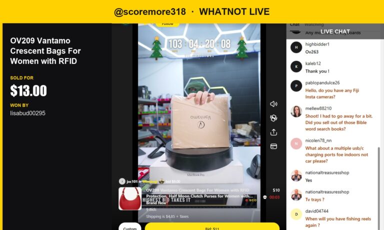 RFID-Protected Handbag Sells During Scoremore318's Live Show